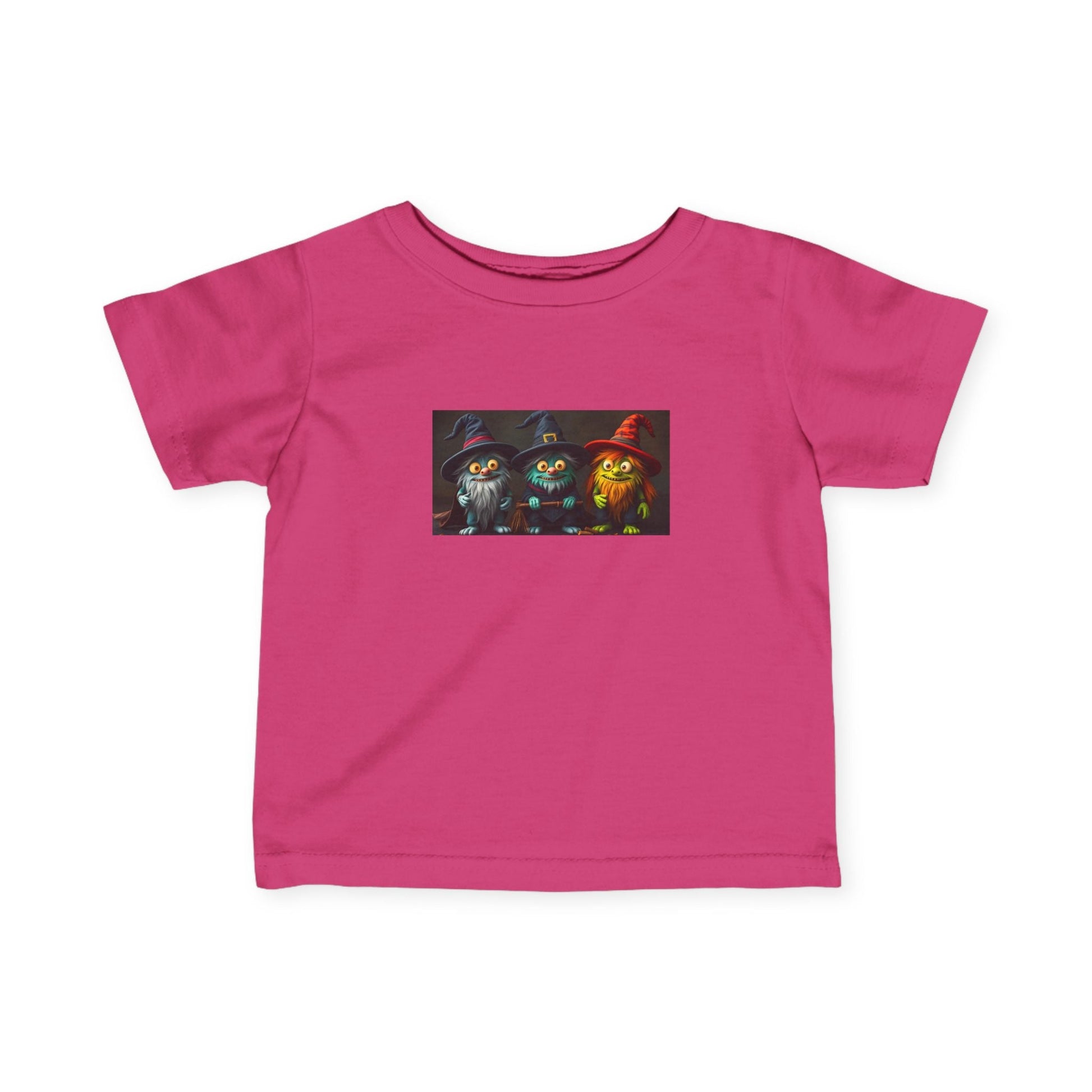 Infant Tee - Fuzzy Little Monsters Dressed as Witches Halloween Shirt - Resonating Crystal Creations