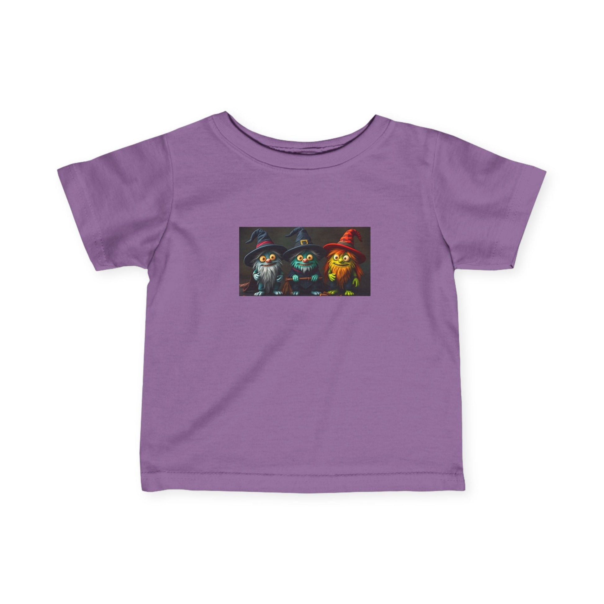 Infant Tee - Fuzzy Little Monsters Dressed as Witches Halloween Shirt - Resonating Crystal Creations