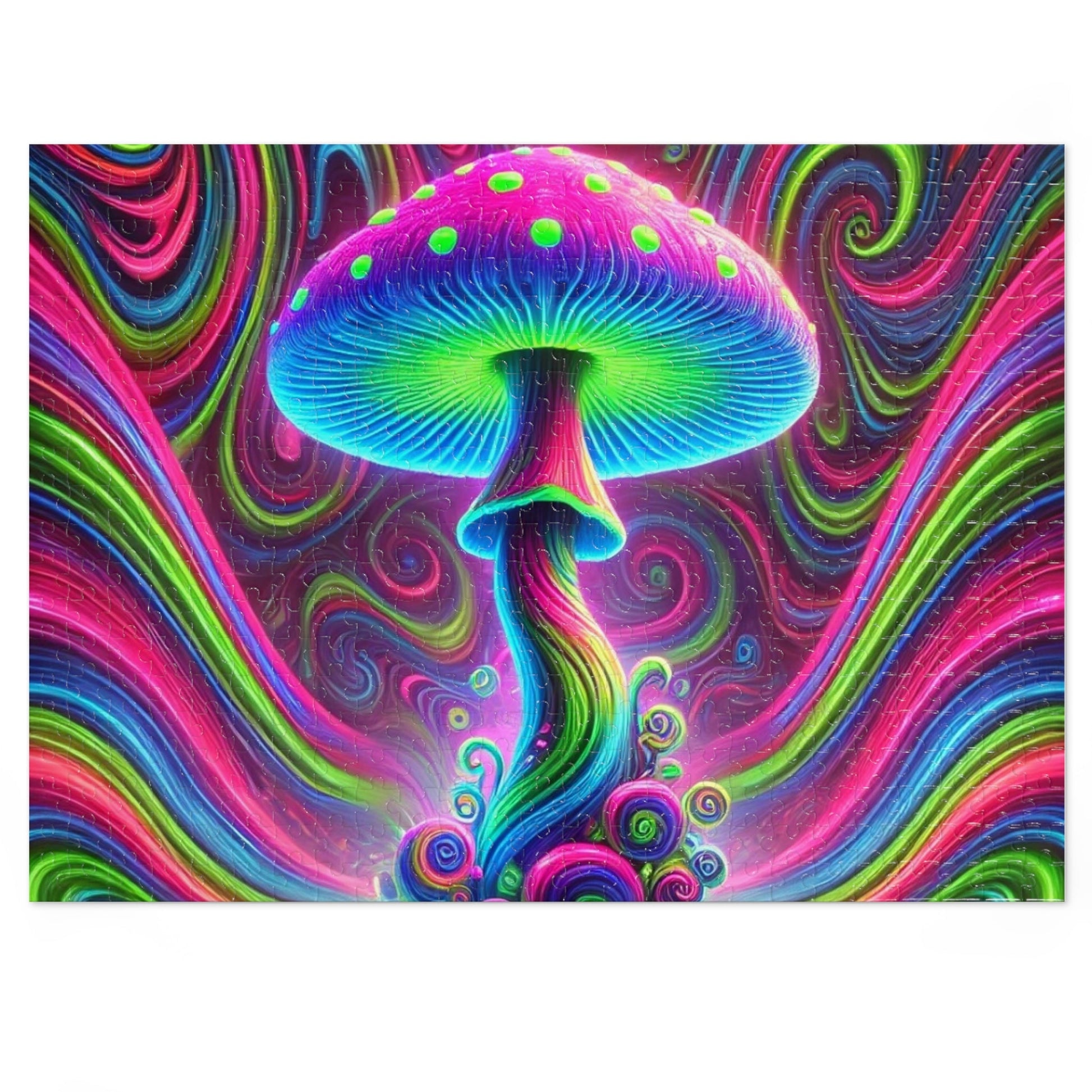 Jigsaw Puzzle - Psychedelic Mushroom Design - Resonating Crystal Creations