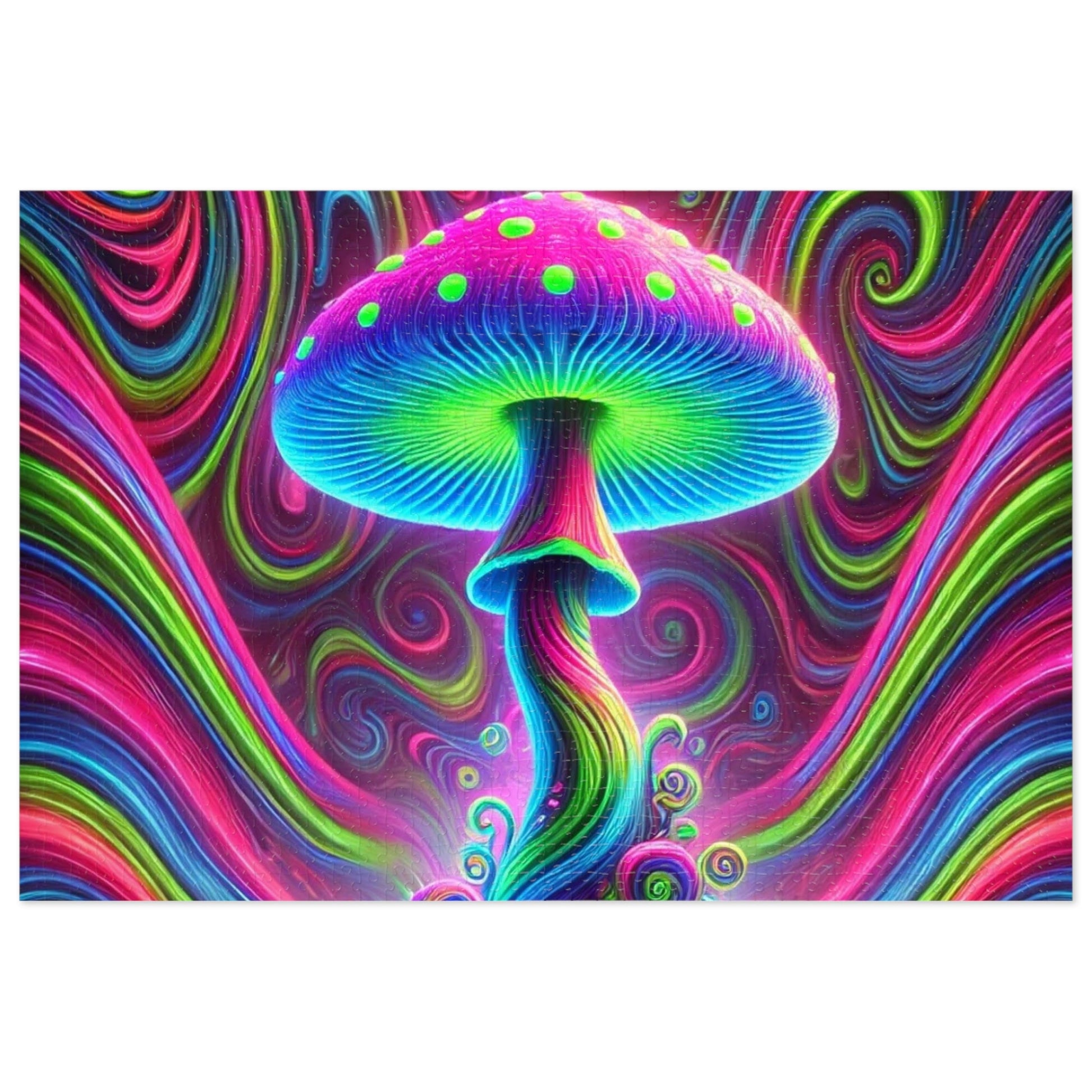 Jigsaw Puzzle - Psychedelic Mushroom Design - Resonating Crystal Creations