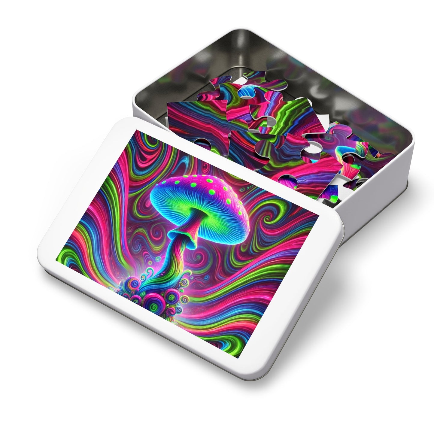 Jigsaw Puzzle - Psychedelic Mushroom Design - Resonating Crystal Creations