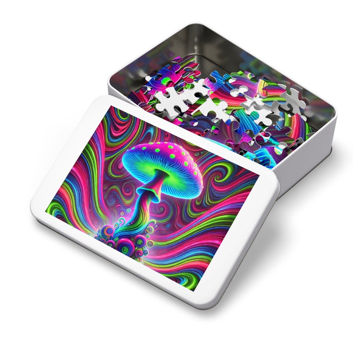 Jigsaw Puzzle - Psychedelic Mushroom Design - Resonating Crystal Creations