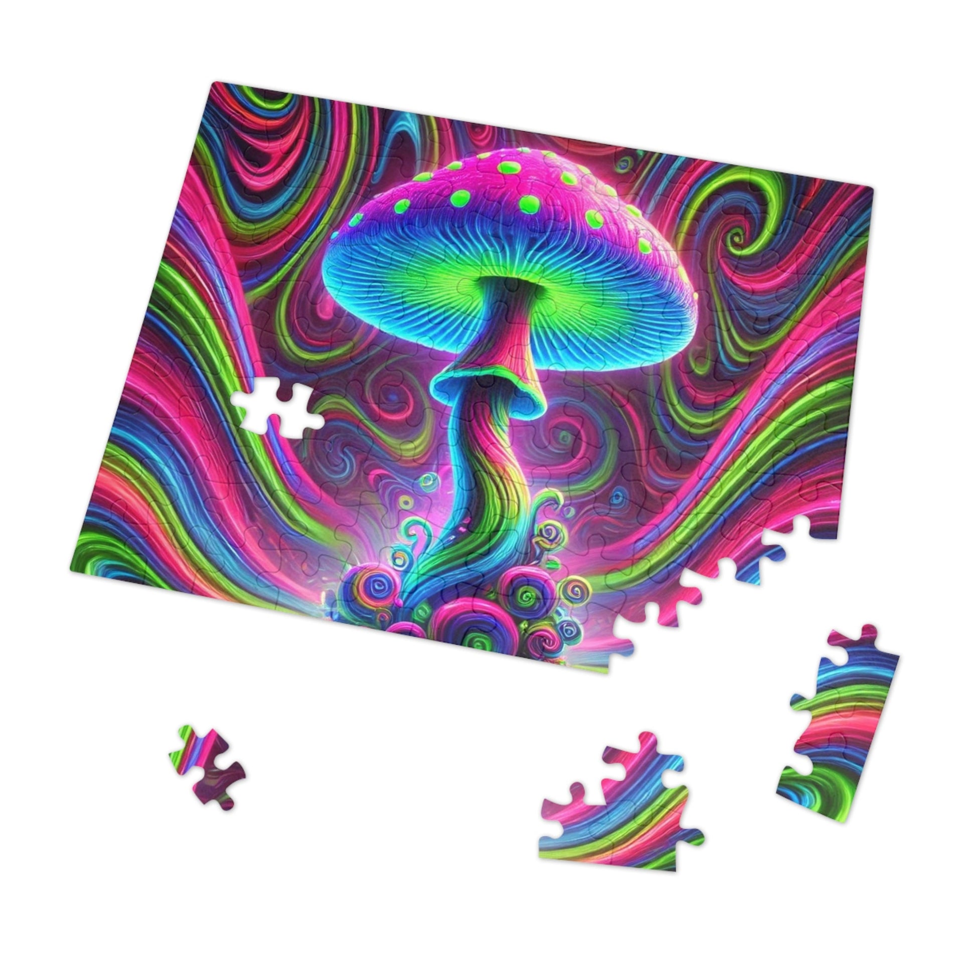 Jigsaw Puzzle - Psychedelic Mushroom Design - Resonating Crystal Creations