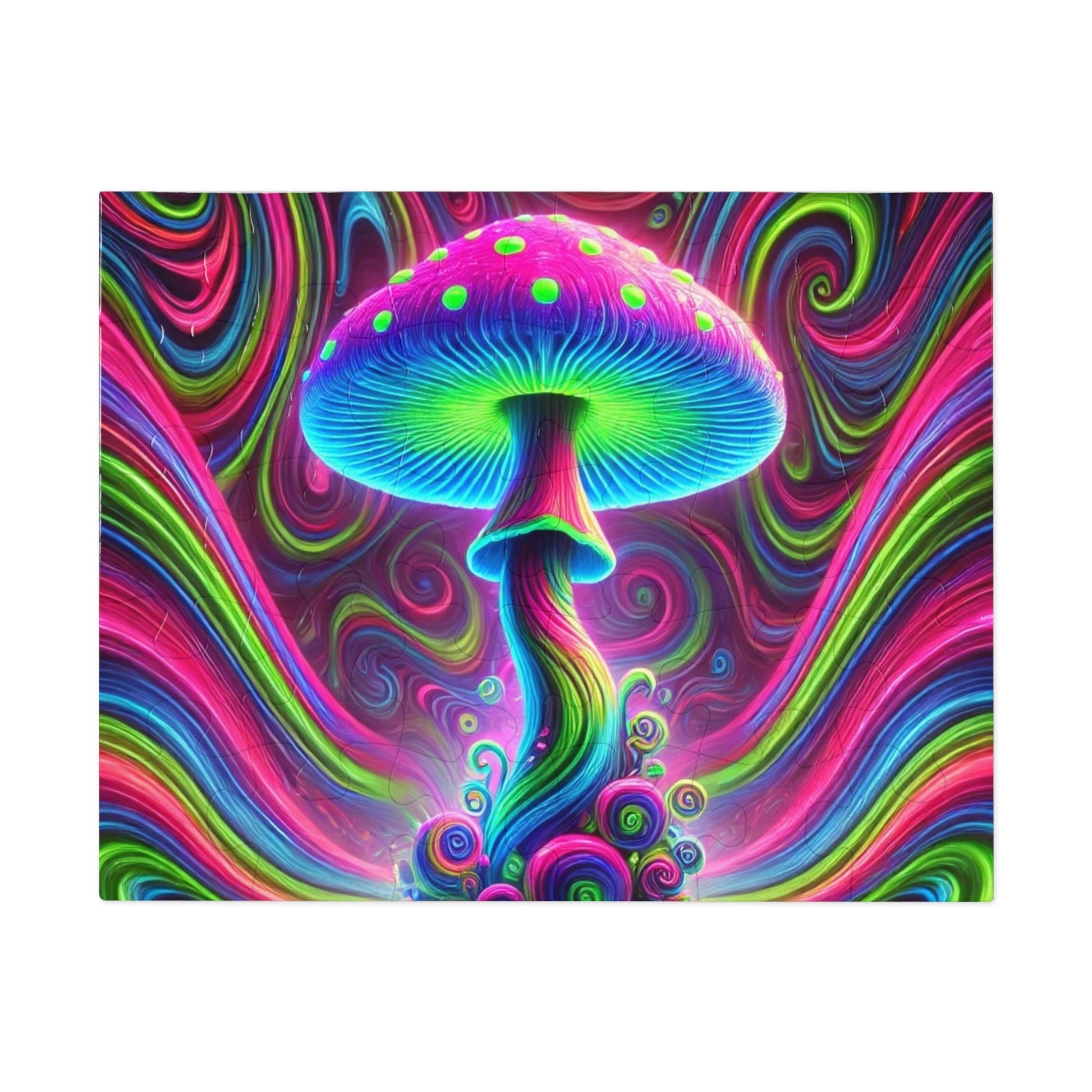 Jigsaw Puzzle - Psychedelic Mushroom Design - Resonating Crystal Creations