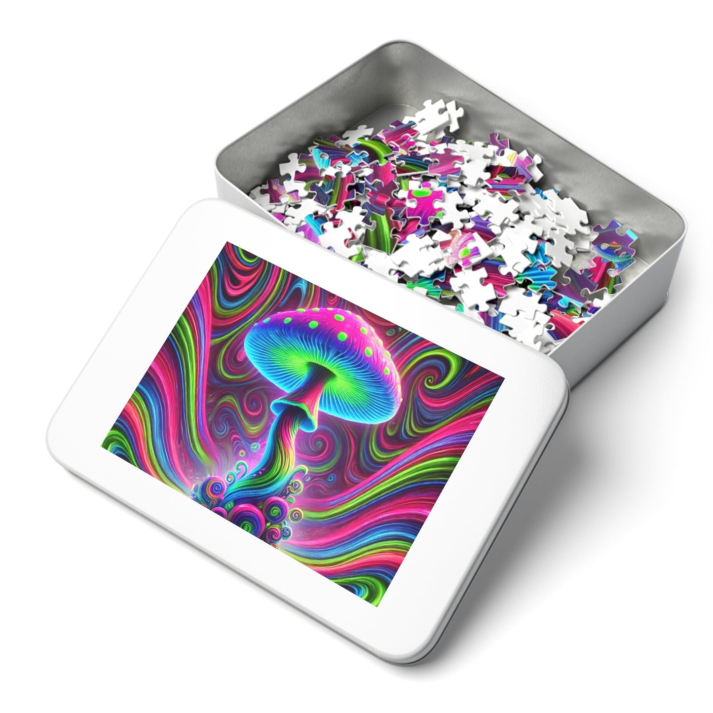 Jigsaw Puzzle - Psychedelic Mushroom Design - Resonating Crystal Creations