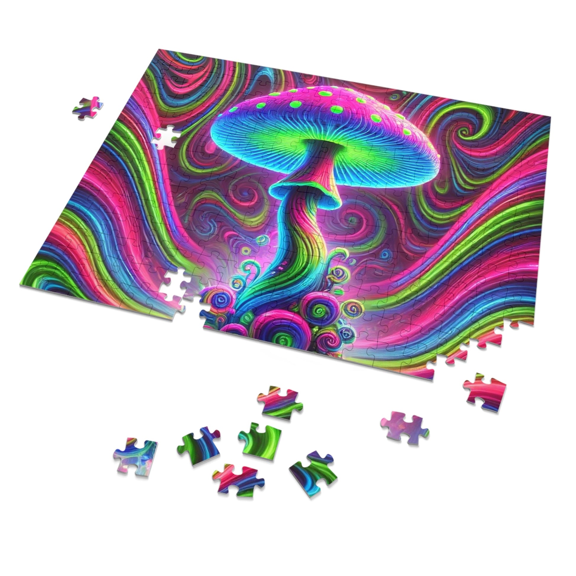 Jigsaw Puzzle - Psychedelic Mushroom Design - Resonating Crystal Creations