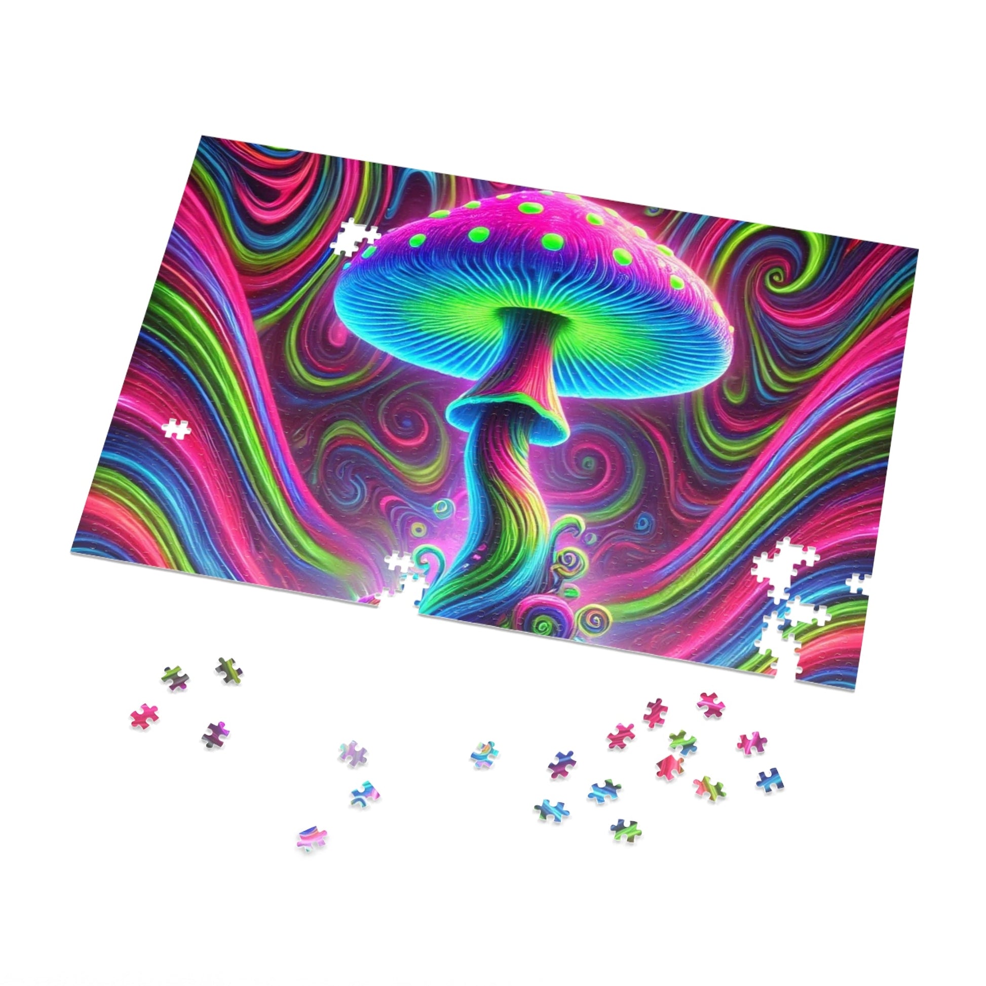 Jigsaw Puzzle - Psychedelic Mushroom Design - Resonating Crystal Creations