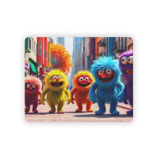 Kids' Puzzle, Monster Town Scene, 30 - Piece - Resonating Crystal Creations