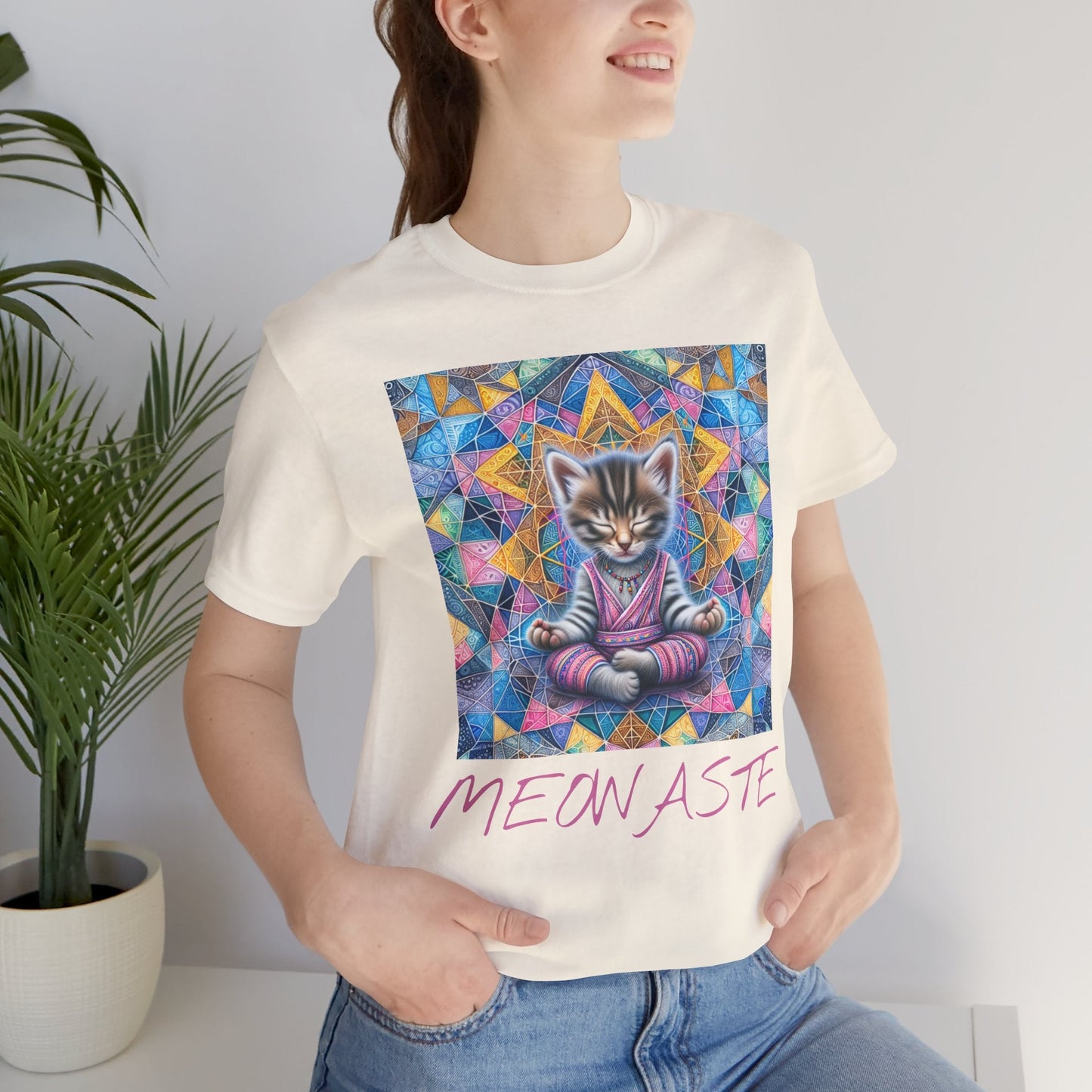 Kitten Meowaste T-Shirt, Cat Lover Gift, Yoga Tee, Relaxation Shirt, Meditation Top - Resonating Crystal Creations