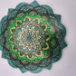 Large Green Mandala Charging Plate - Resonating Crystal Creations