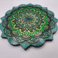 Large Green Mandala Charging Plate - Resonating Crystal Creations