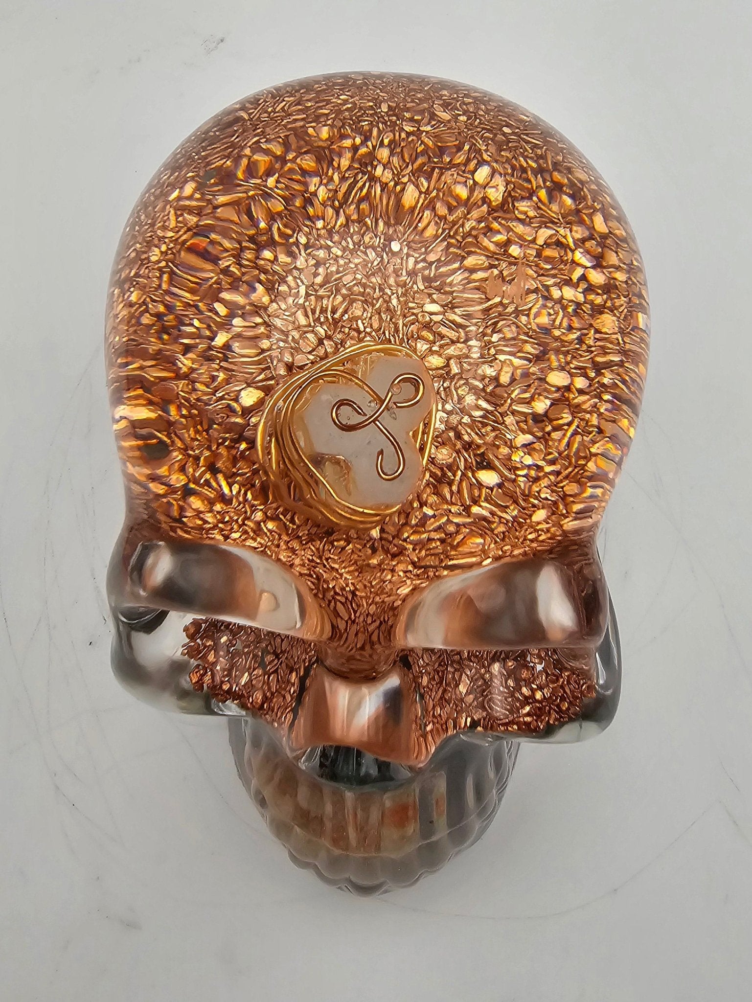 Large Handmade Resin Orgone Skull - Resonating Crystal Creations