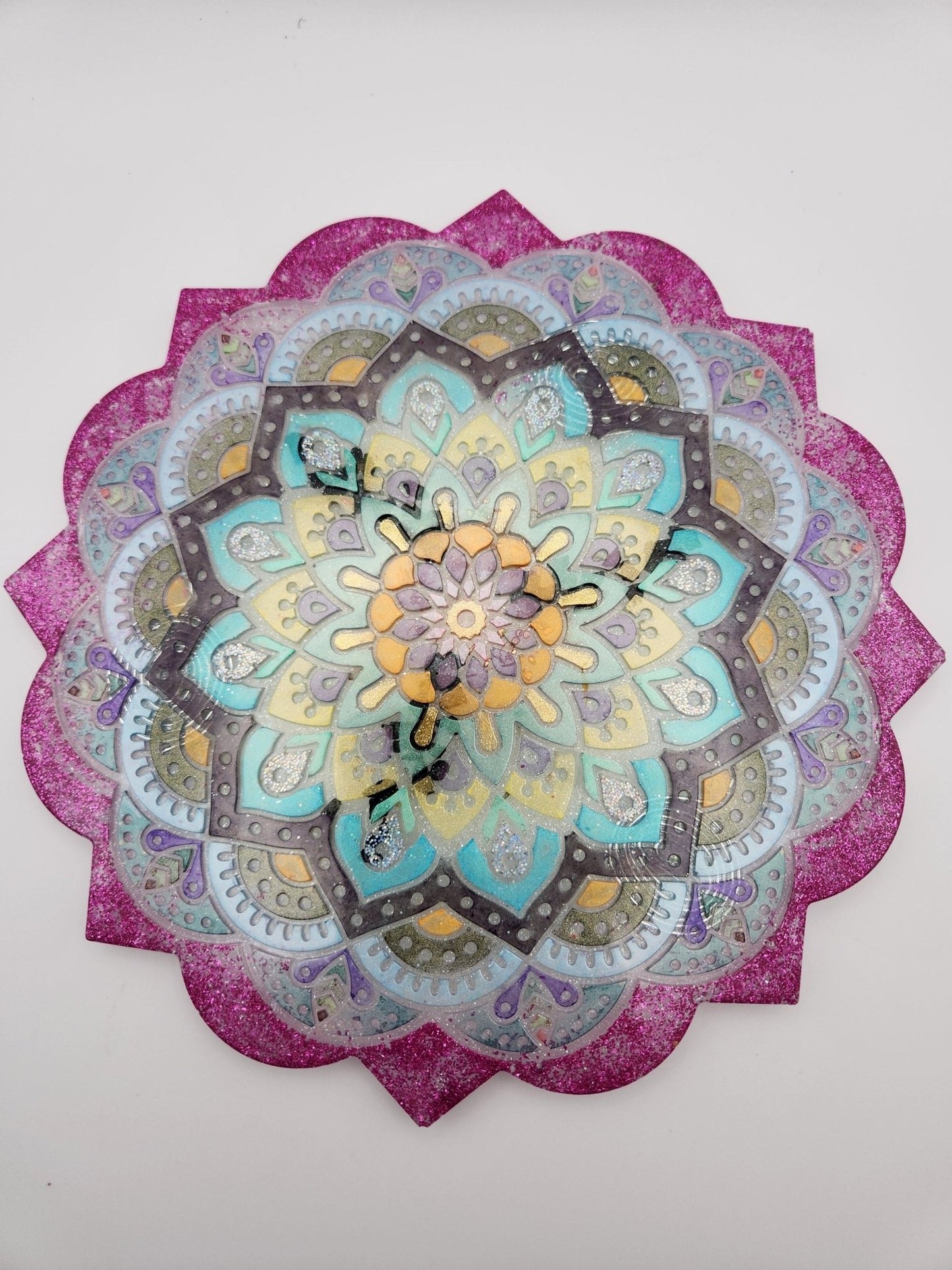 Large Mandala Charging Plate - Resonating Crystal Creations