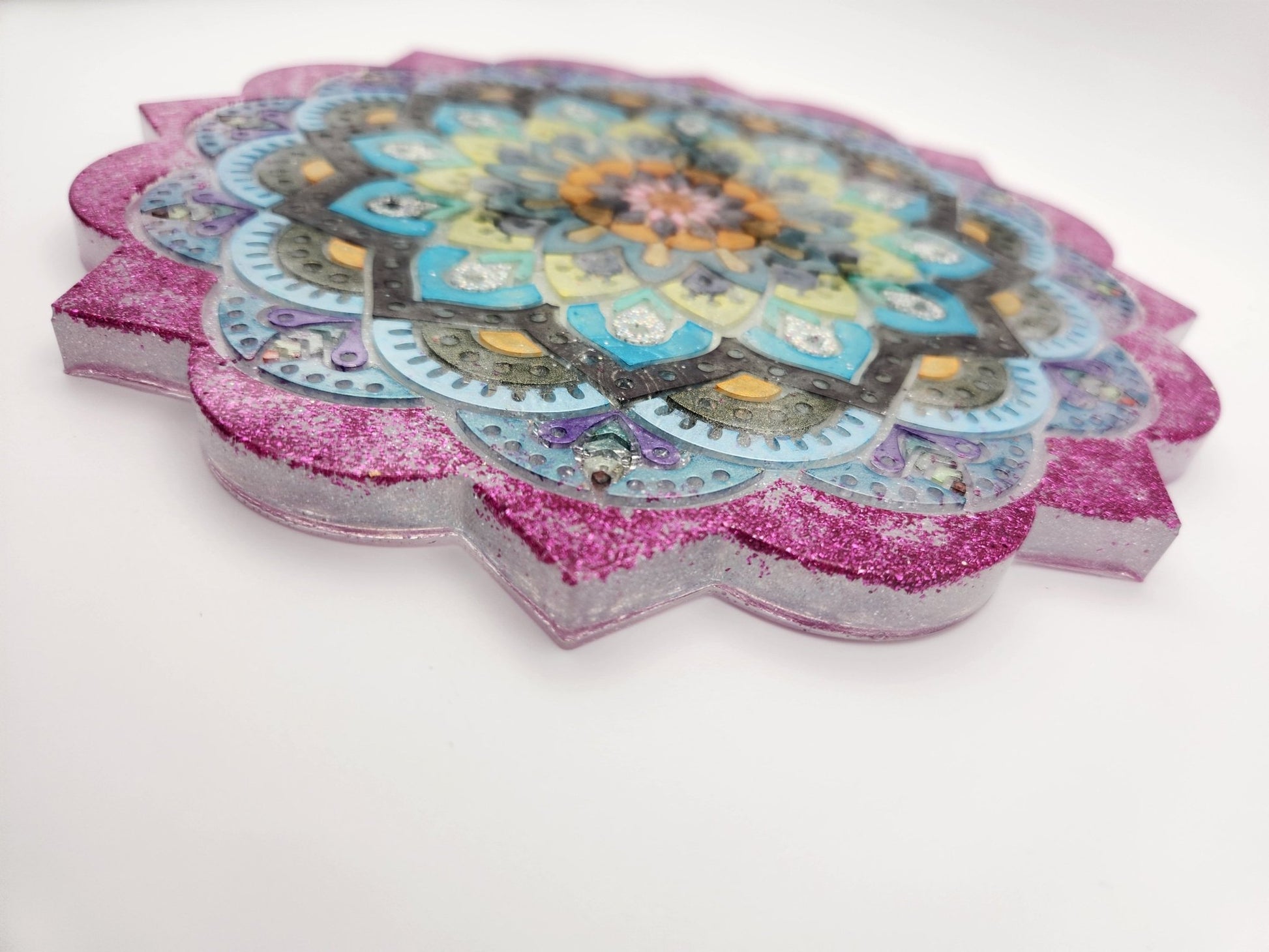 Large Mandala Charging Plate - Resonating Crystal Creations