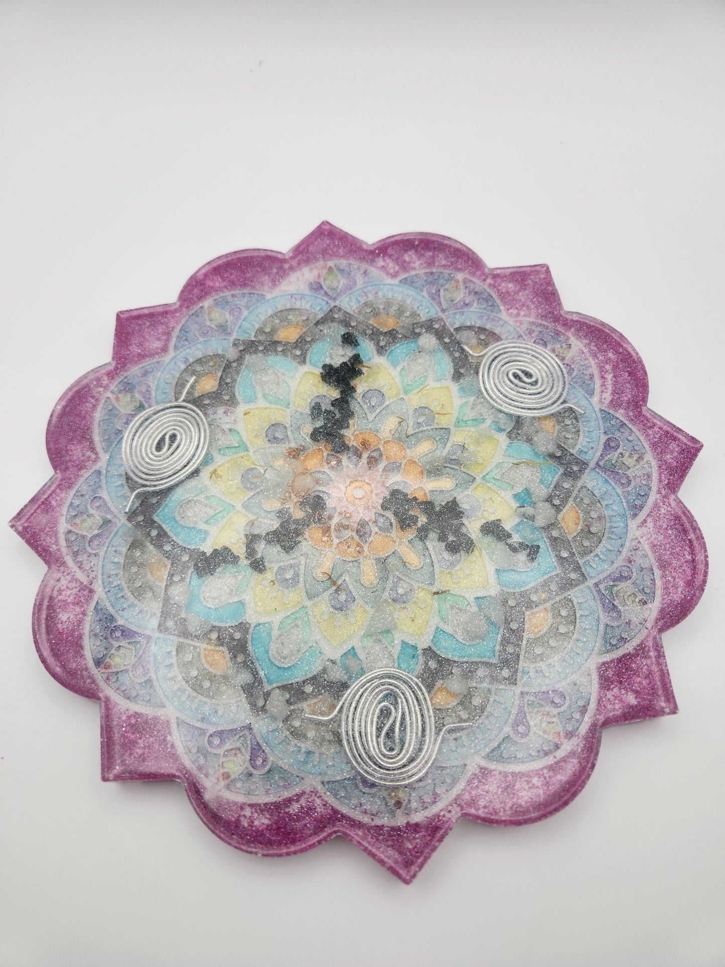 Large Mandala Charging Plate - Resonating Crystal Creations