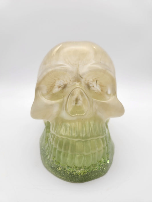 Large Skull With Salsify - Resonating Crystal Creations