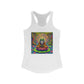 Meditating Frog Women's Tank Top, Yoga Racerback Shirt, Lotus Leaf Design, Zen Sleeveless Tee, Meditation Clothing - Resonating Crystal Creations