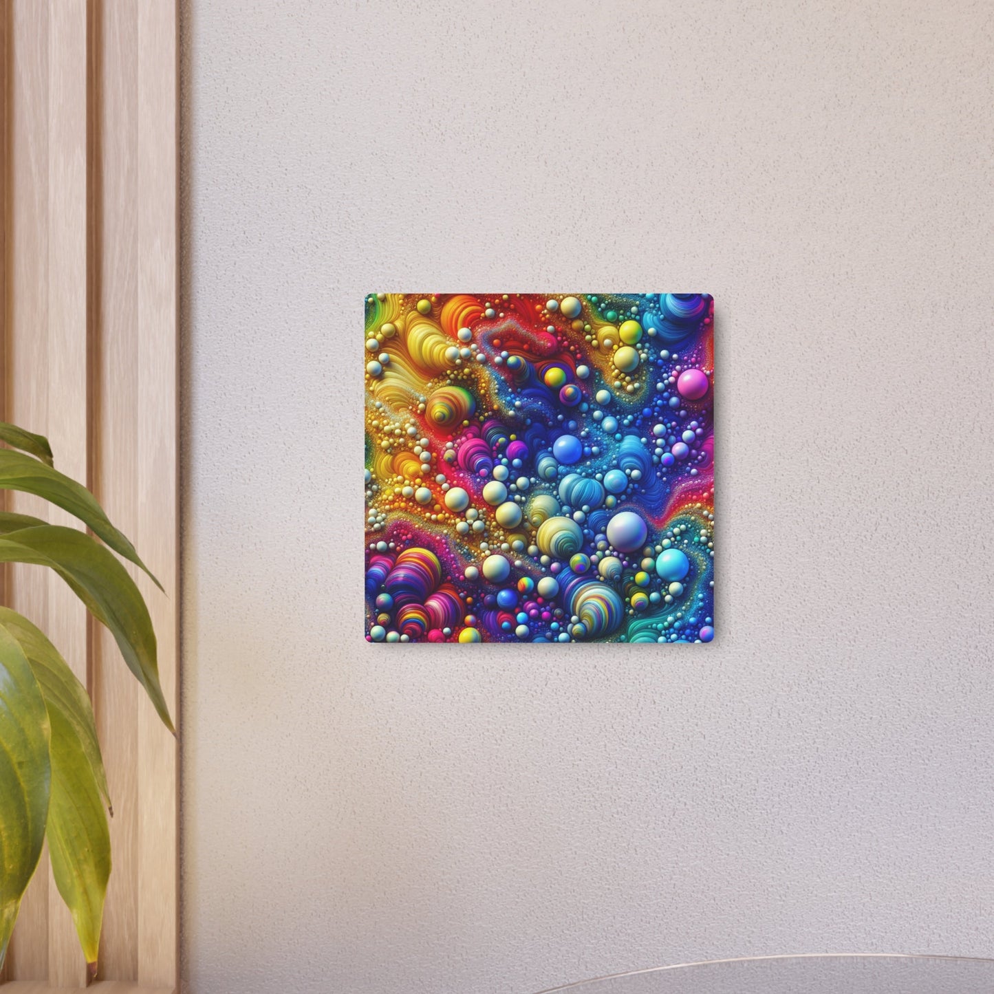 Metal Art Sign - Rainbow Bubbles Wall Decor - Resonating Crystal Creations