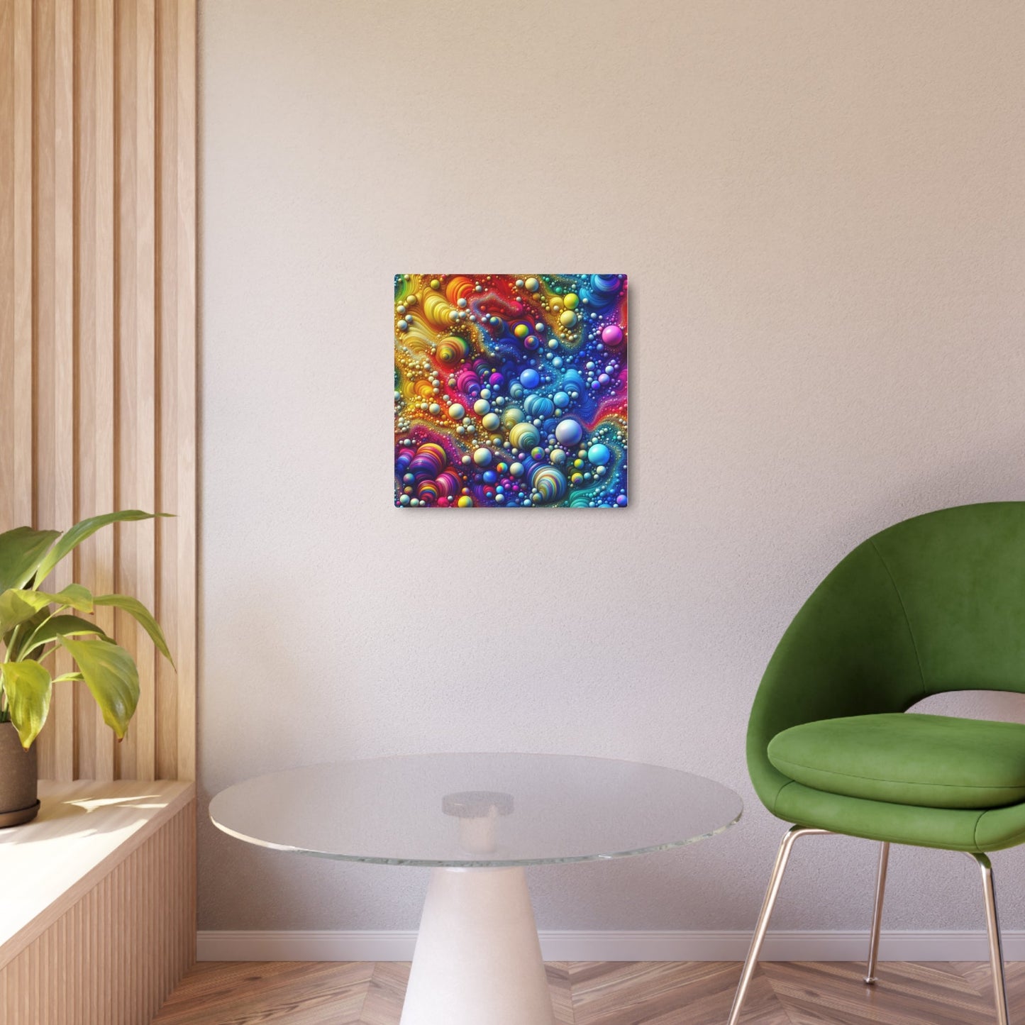 Metal Art Sign - Rainbow Bubbles Wall Decor - Resonating Crystal Creations