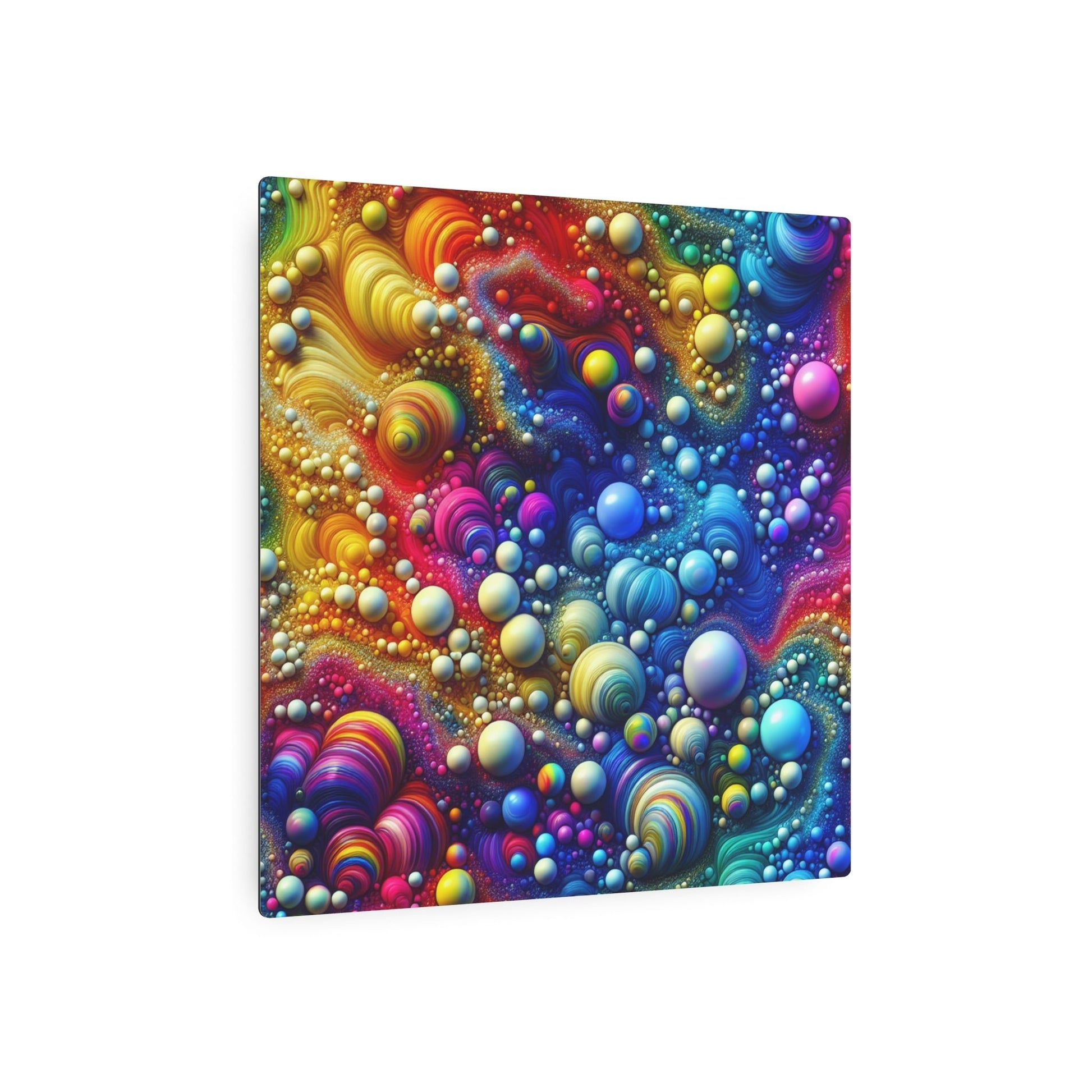 Metal Art Sign - Rainbow Bubbles Wall Decor - Resonating Crystal Creations