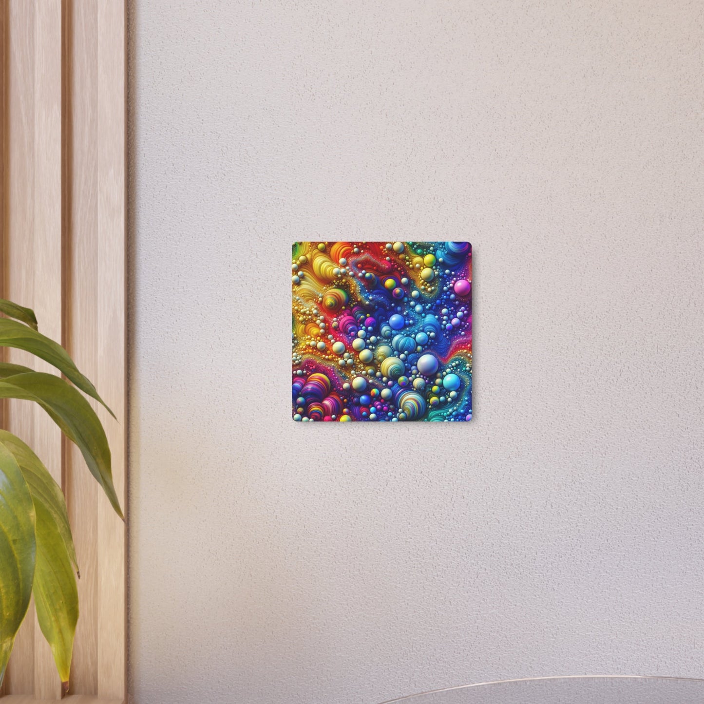 Metal Art Sign - Rainbow Bubbles Wall Decor - Resonating Crystal Creations