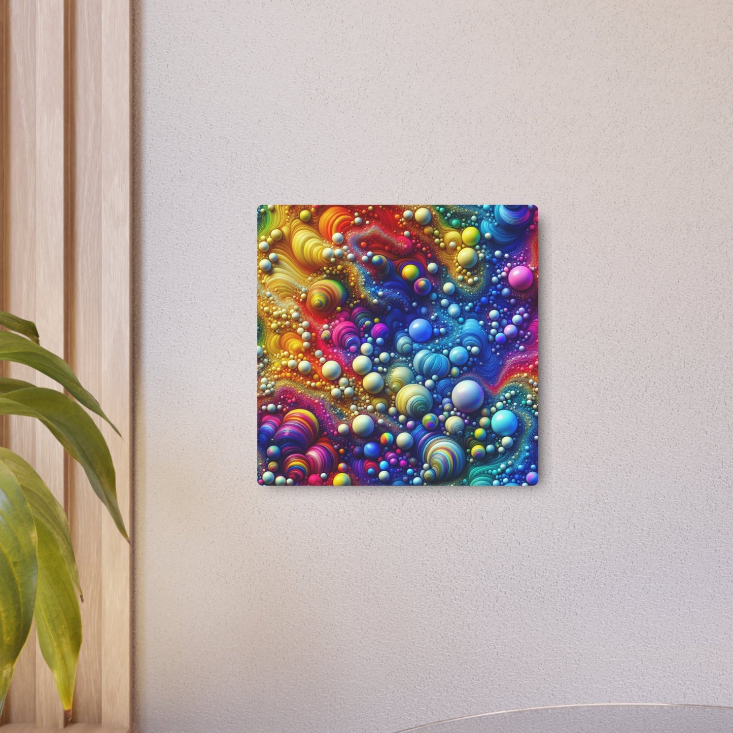 Metal Art Sign - Rainbow Bubbles Wall Decor - Resonating Crystal Creations