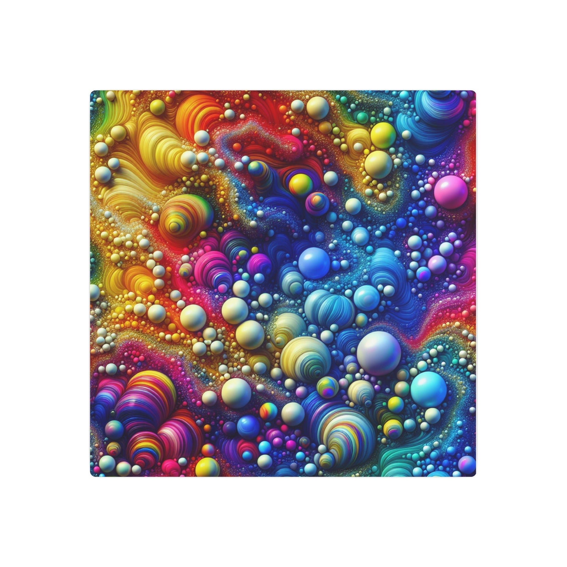 Metal Art Sign - Rainbow Bubbles Wall Decor - Resonating Crystal Creations