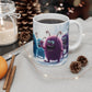 Monster Snowball Fight Mug, Funny Creatures Winter Scene, Coffee Cup, Hot Cocoa, Tea Mug, Christmas Gift, Stocking Stuffer - Resonating Crystal Creations