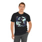 Moonlit Witch Flight: Witch and Black Cat Broomstick T-Shirt - Resonating Crystal Creations