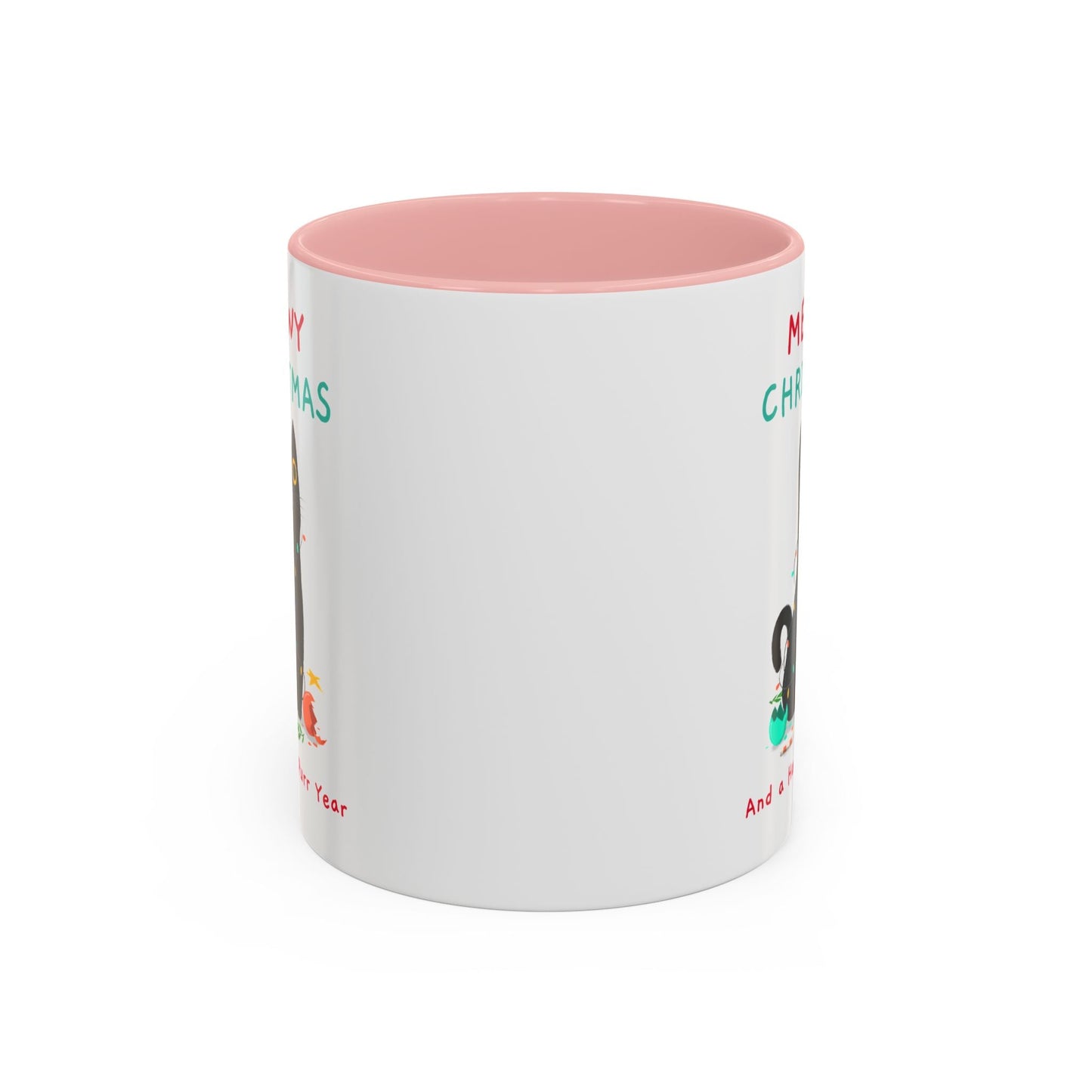 Mug - Meowy Christmas Holiday Accent Coffee Mug (11, 15oz) - Resonating Crystal Creations