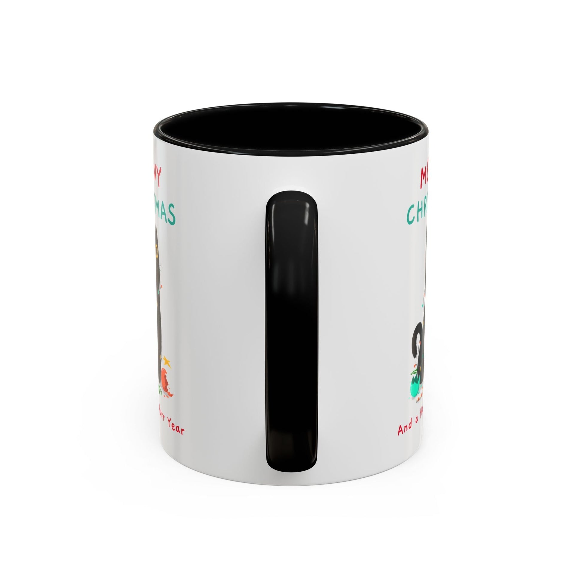 Mug - Meowy Christmas Holiday Accent Coffee Mug (11, 15oz) - Resonating Crystal Creations