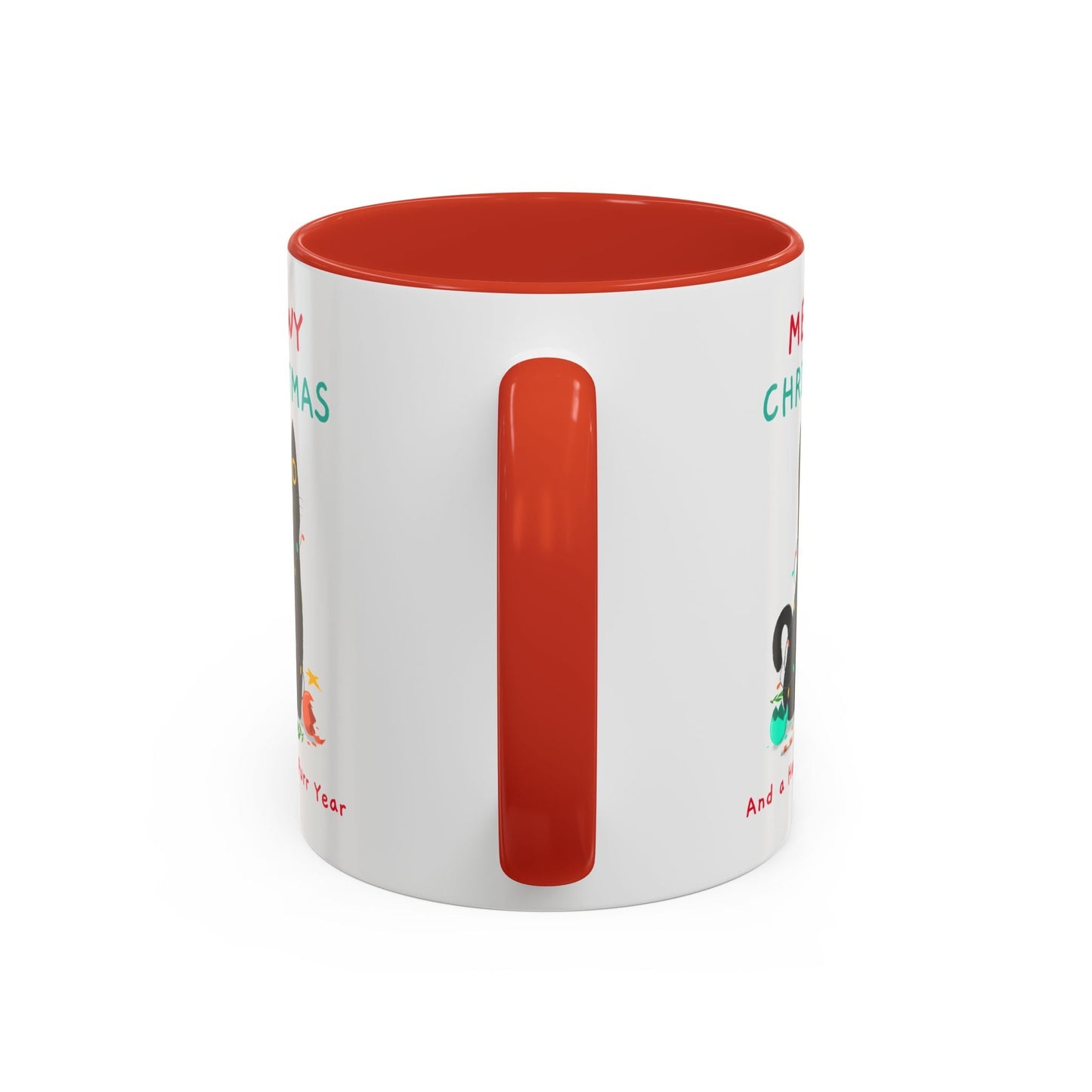 Mug - Meowy Christmas Holiday Accent Coffee Mug (11, 15oz) - Resonating Crystal Creations