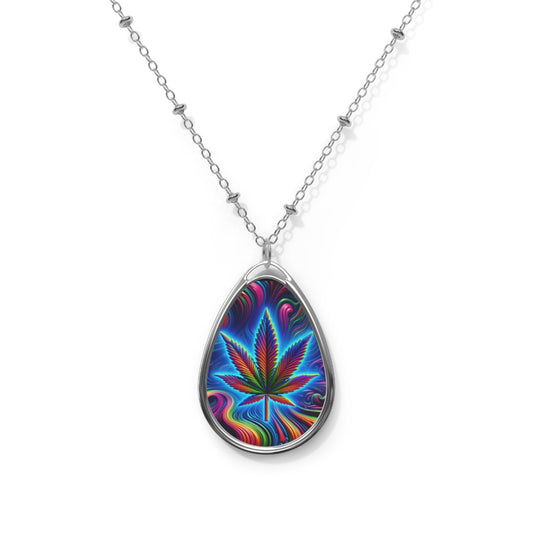 Necklace Psychedelic Marijuana Leaf - Resonating Crystal Creations