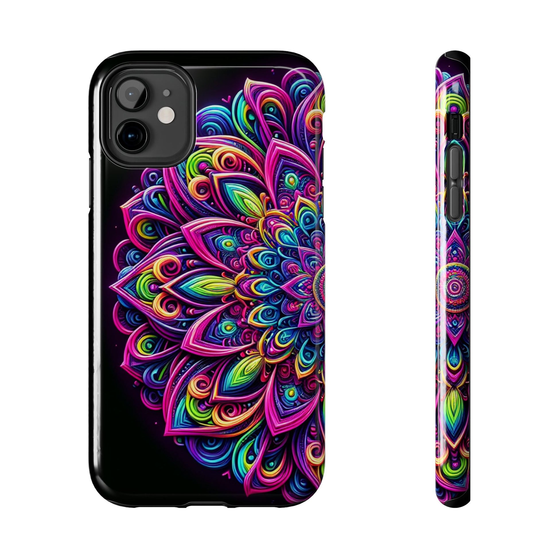 Neon Mandala Tough Phone Cases - Resonating Crystal Creations