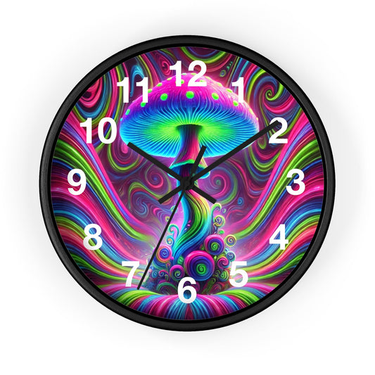 Psychedelic Mushroom Wall Clock - Resonating Crystal Creations