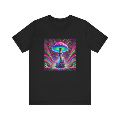 Psychedelic Neon Mushroom T-Shirt, Unisex Tee, Trippy Fungi Shirt, Colorful Psychedelic Top, Neon Mushroom Graphic Tee - Resonating Crystal Creations