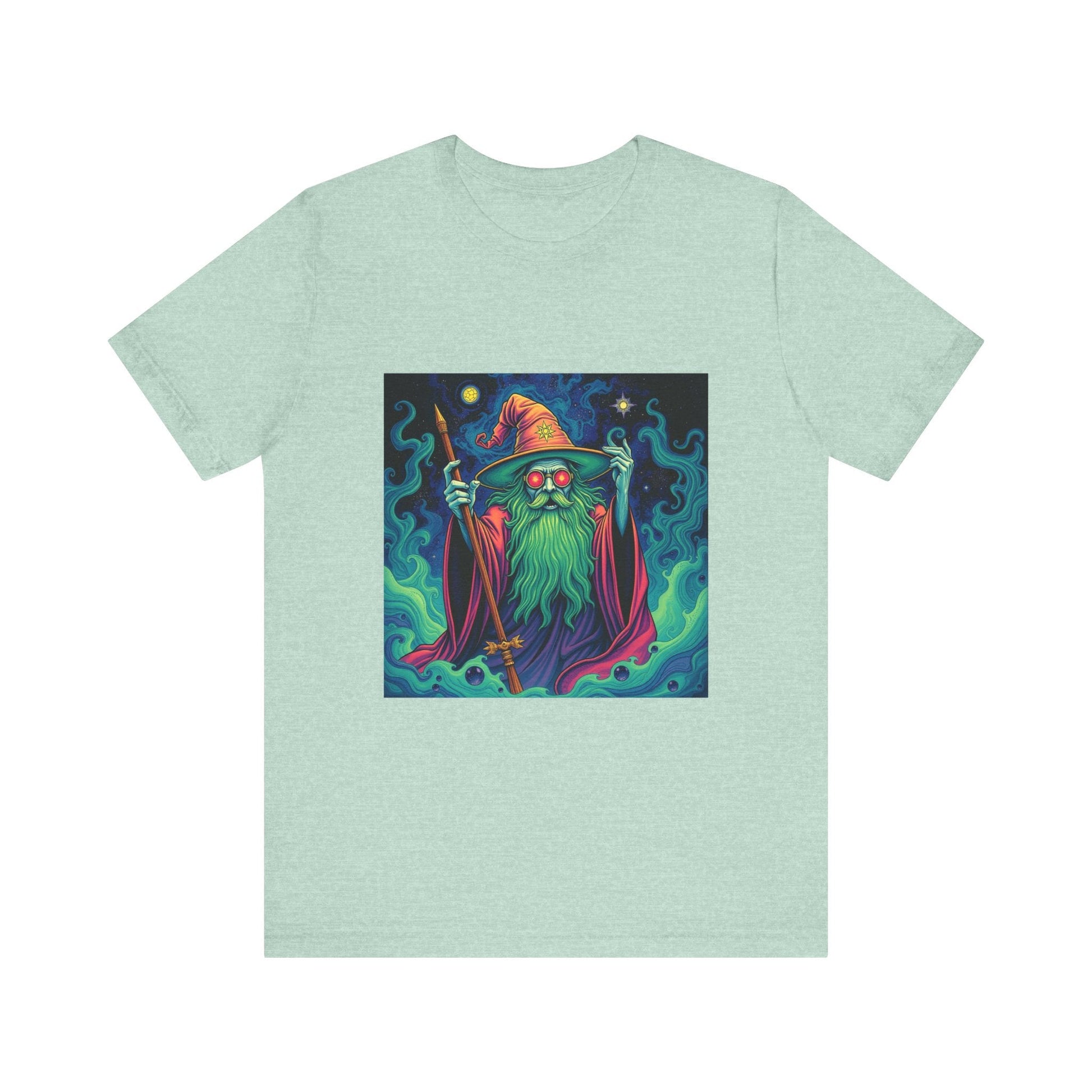 Psychedelic Wizard T-shirt, Unisex Tee, Hippie Graphic Shirt, Magical Fantasy Top, Trippy Graphic Tee - Resonating Crystal Creations