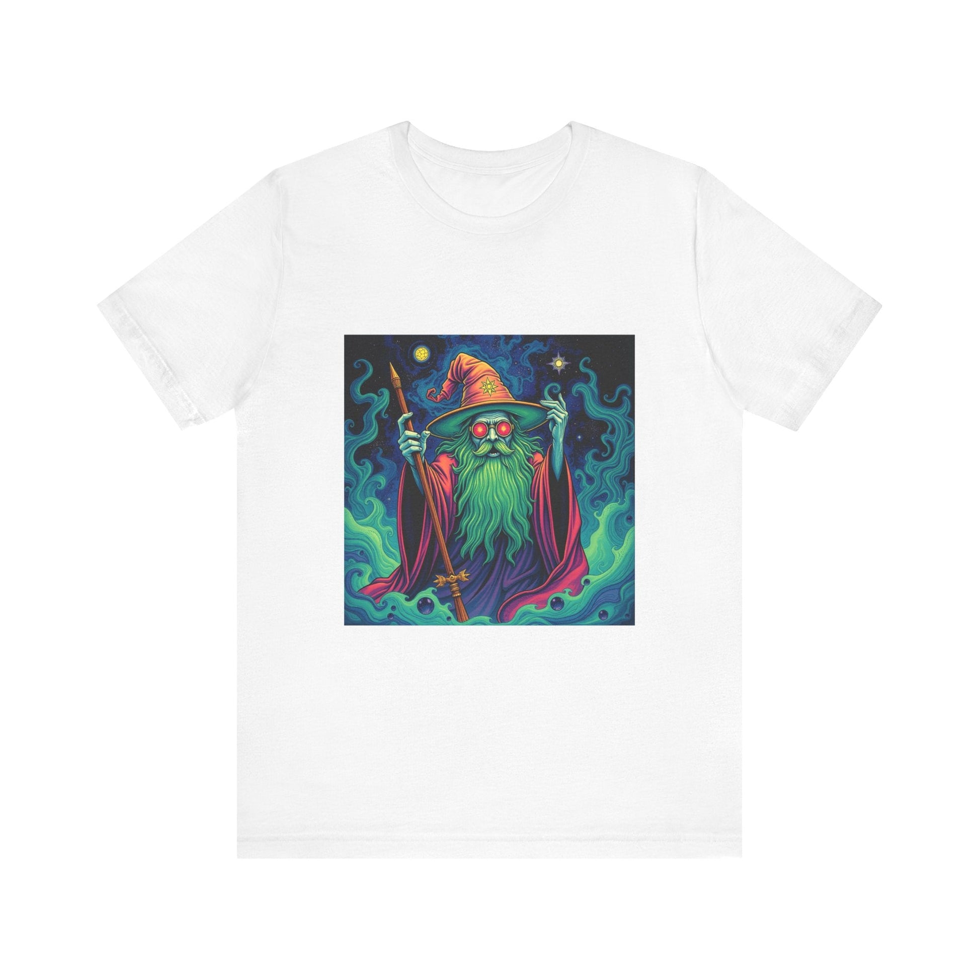 Psychedelic Wizard T-shirt, Unisex Tee, Hippie Graphic Shirt, Magical Fantasy Top, Trippy Graphic Tee - Resonating Crystal Creations