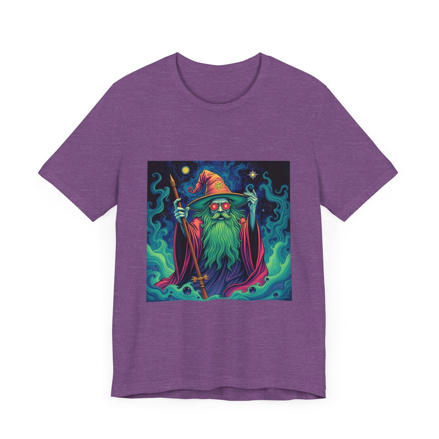 Psychedelic Wizard T-shirt, Unisex Tee, Hippie Graphic Shirt, Magical Fantasy Top, Trippy Graphic Tee - Resonating Crystal Creations