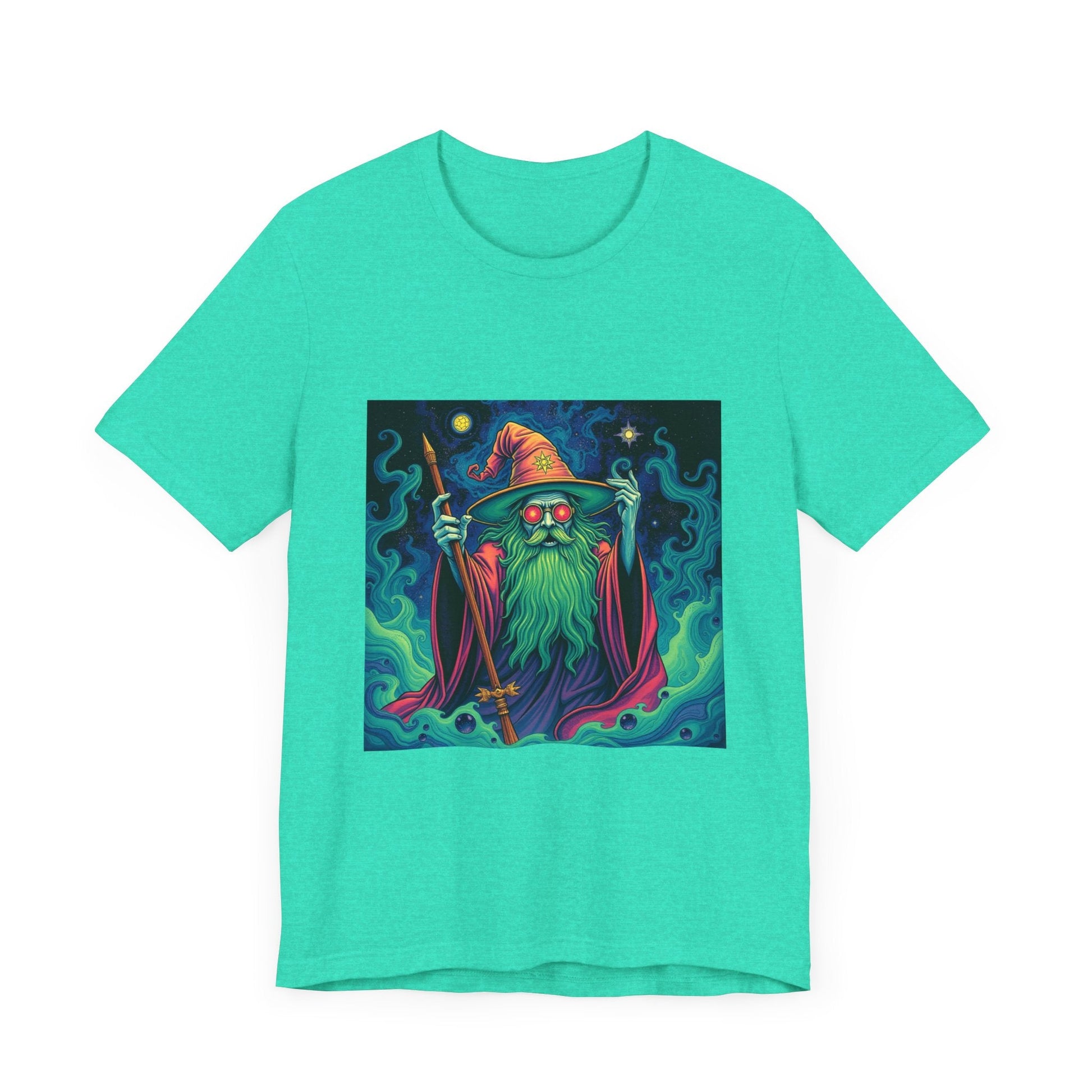 Psychedelic Wizard T-shirt, Unisex Tee, Hippie Graphic Shirt, Magical Fantasy Top, Trippy Graphic Tee - Resonating Crystal Creations