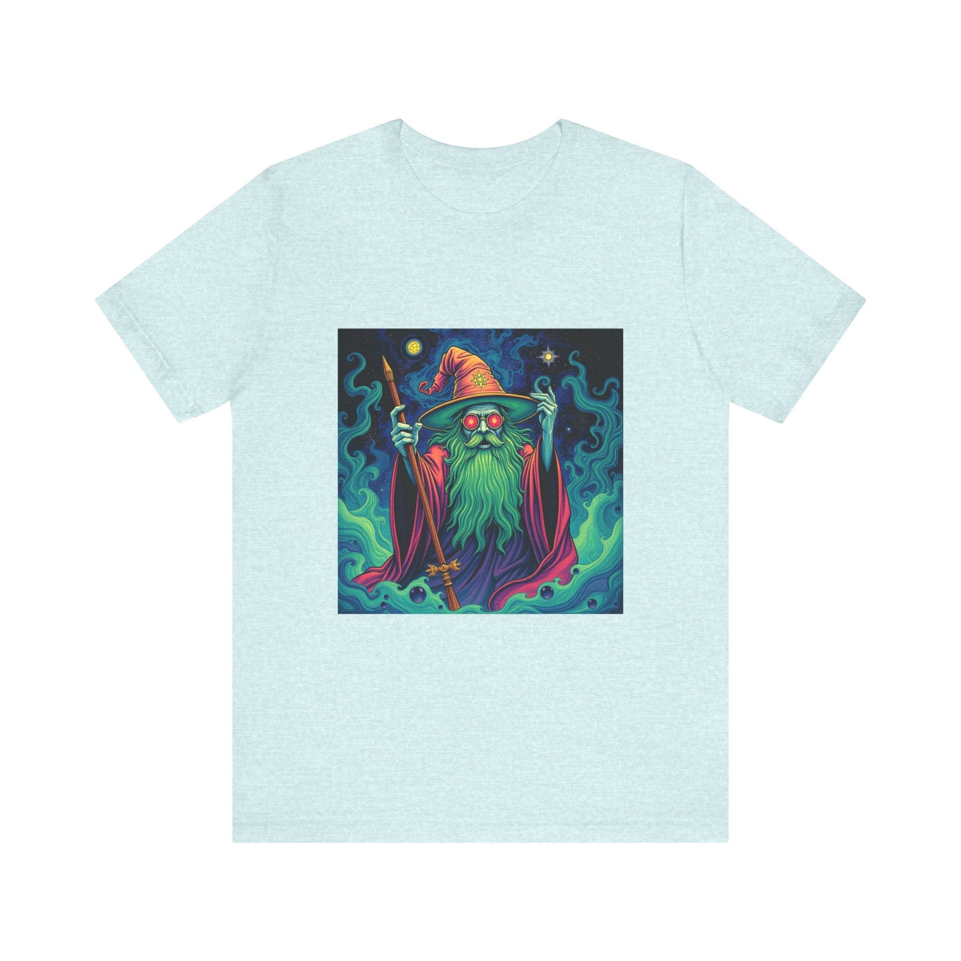 Psychedelic Wizard T-shirt, Unisex Tee, Hippie Graphic Shirt, Magical Fantasy Top, Trippy Graphic Tee - Resonating Crystal Creations