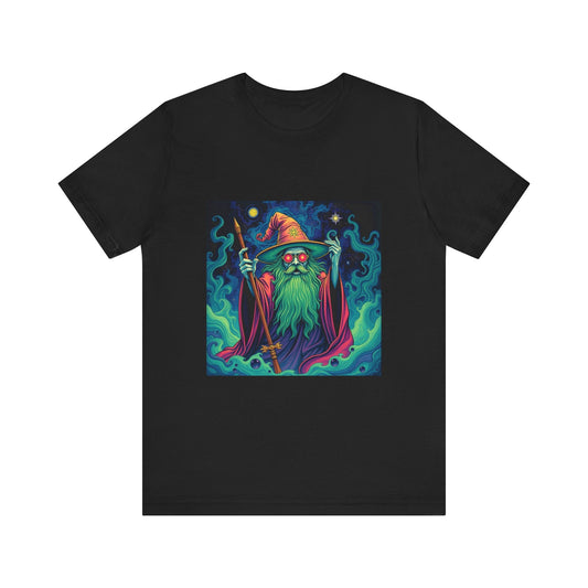 Psychedelic Wizard T-shirt, Unisex Tee, Hippie Graphic Shirt, Magical Fantasy Top, Trippy Graphic Tee - Resonating Crystal Creations