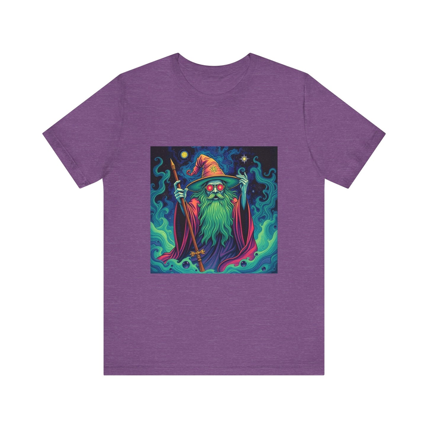 Psychedelic Wizard T-shirt, Unisex Tee, Hippie Graphic Shirt, Magical Fantasy Top, Trippy Graphic Tee - Resonating Crystal Creations