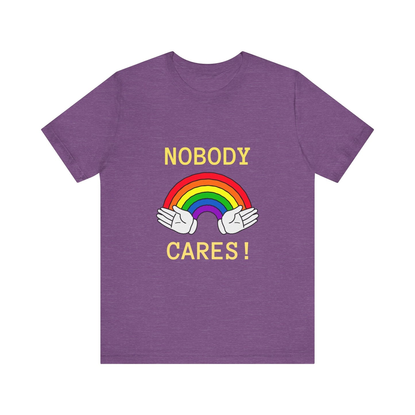 Rainbow Hands No One Cares T-Shirt, Unisex Tee, Colorful Graphic Shirt, LGBT Pride Gift, Rainbow Lover Top - Resonating Crystal Creations