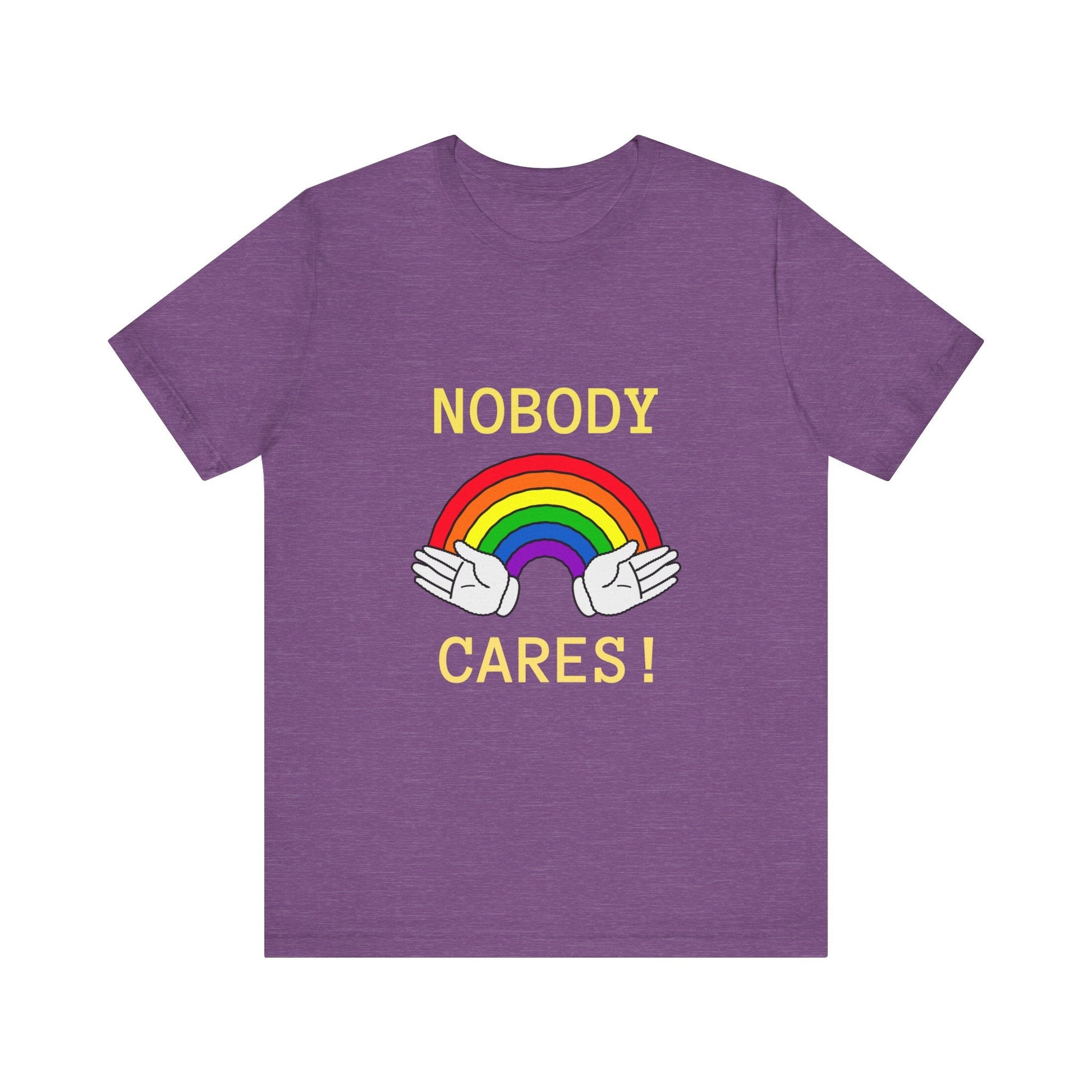 Rainbow Hands No One Cares T-Shirt, Unisex Tee, Colorful Graphic Shirt, LGBT Pride Gift, Rainbow Lover Top - Resonating Crystal Creations