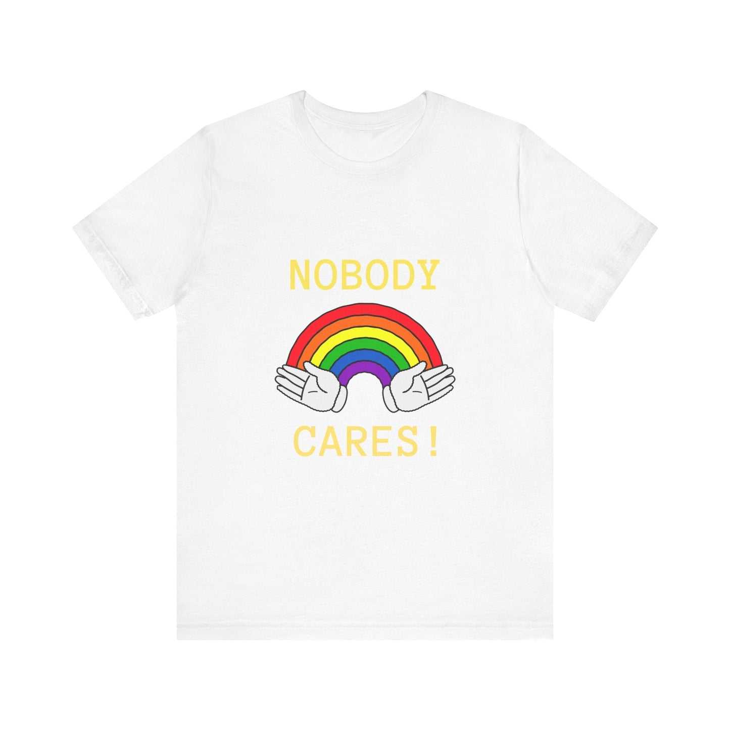 Rainbow Hands No One Cares T-Shirt, Unisex Tee, Colorful Graphic Shirt, LGBT Pride Gift, Rainbow Lover Top - Resonating Crystal Creations