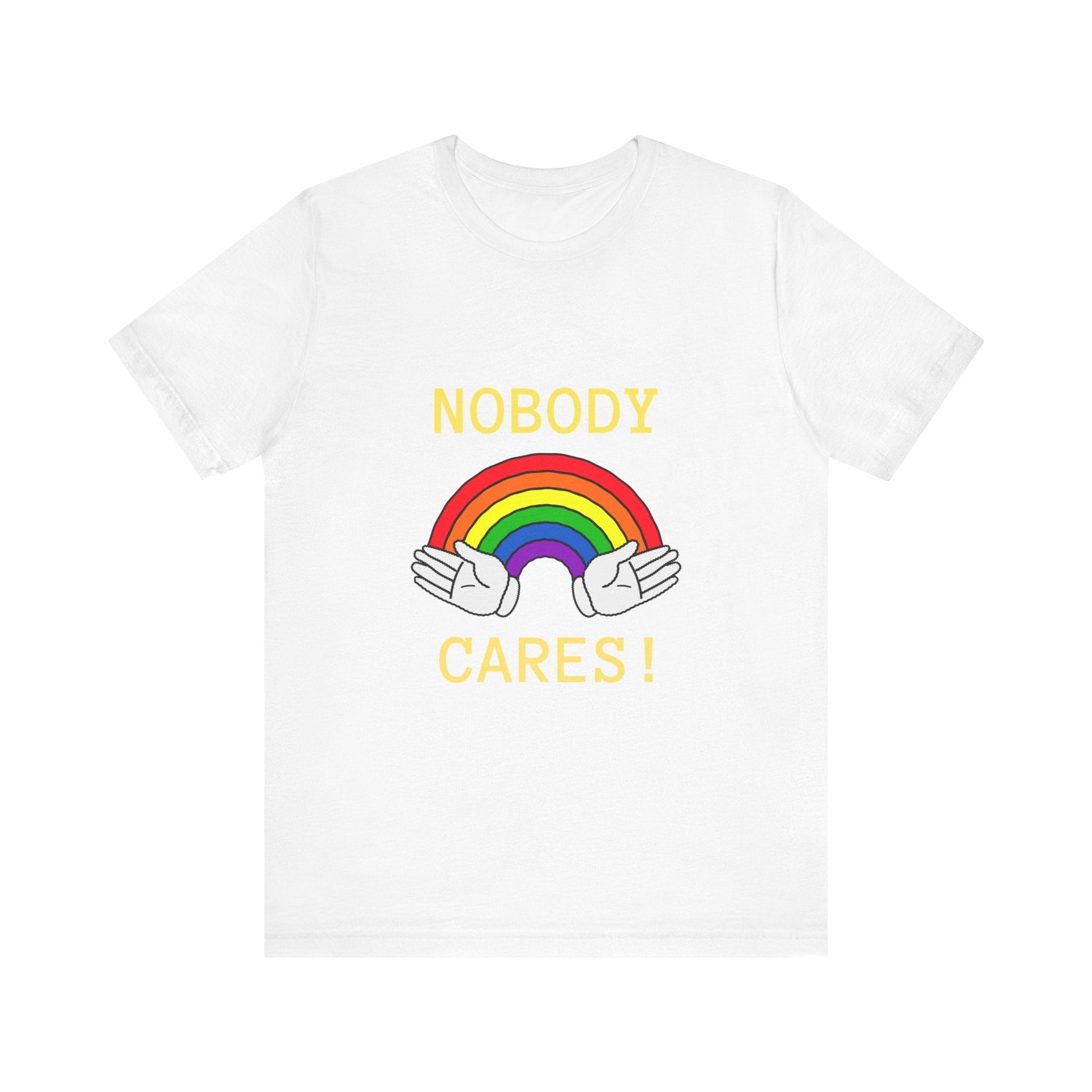 Rainbow Hands No One Cares T-Shirt, Unisex Tee, Colorful Graphic Shirt, LGBT Pride Gift, Rainbow Lover Top - Resonating Crystal Creations