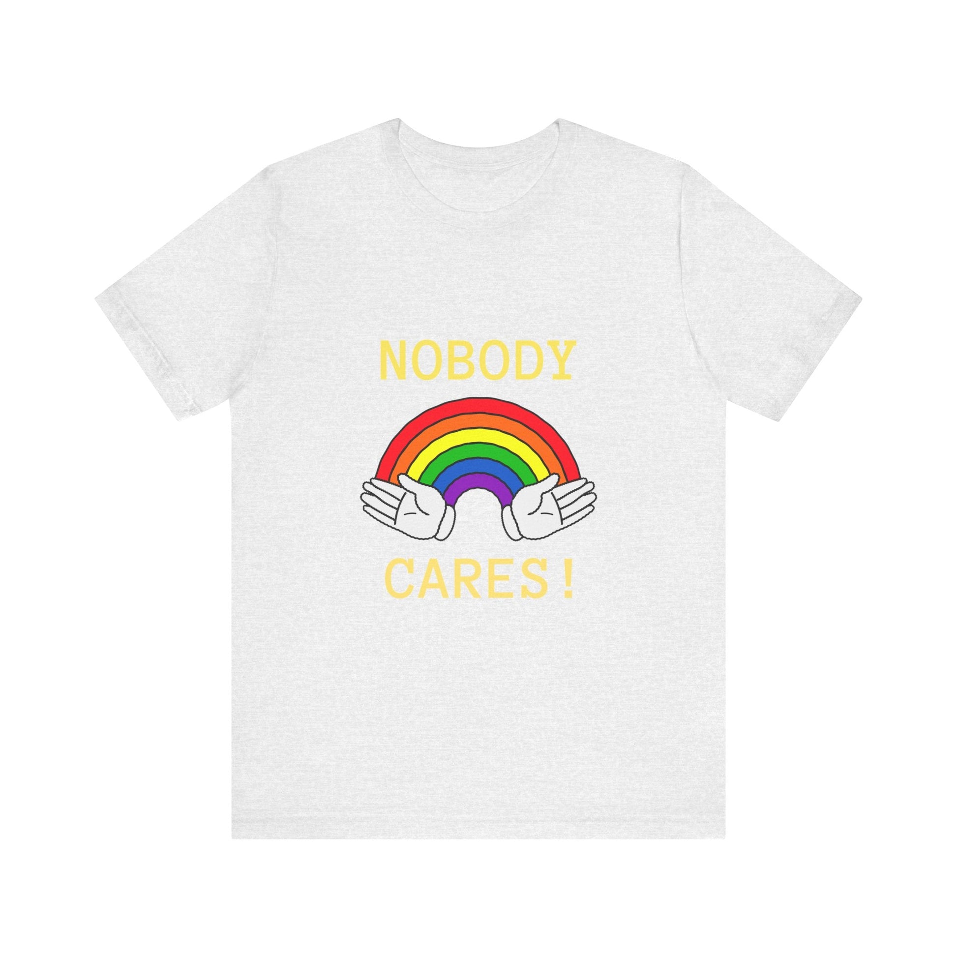 Rainbow Hands No One Cares T-Shirt, Unisex Tee, Colorful Graphic Shirt, LGBT Pride Gift, Rainbow Lover Top - Resonating Crystal Creations