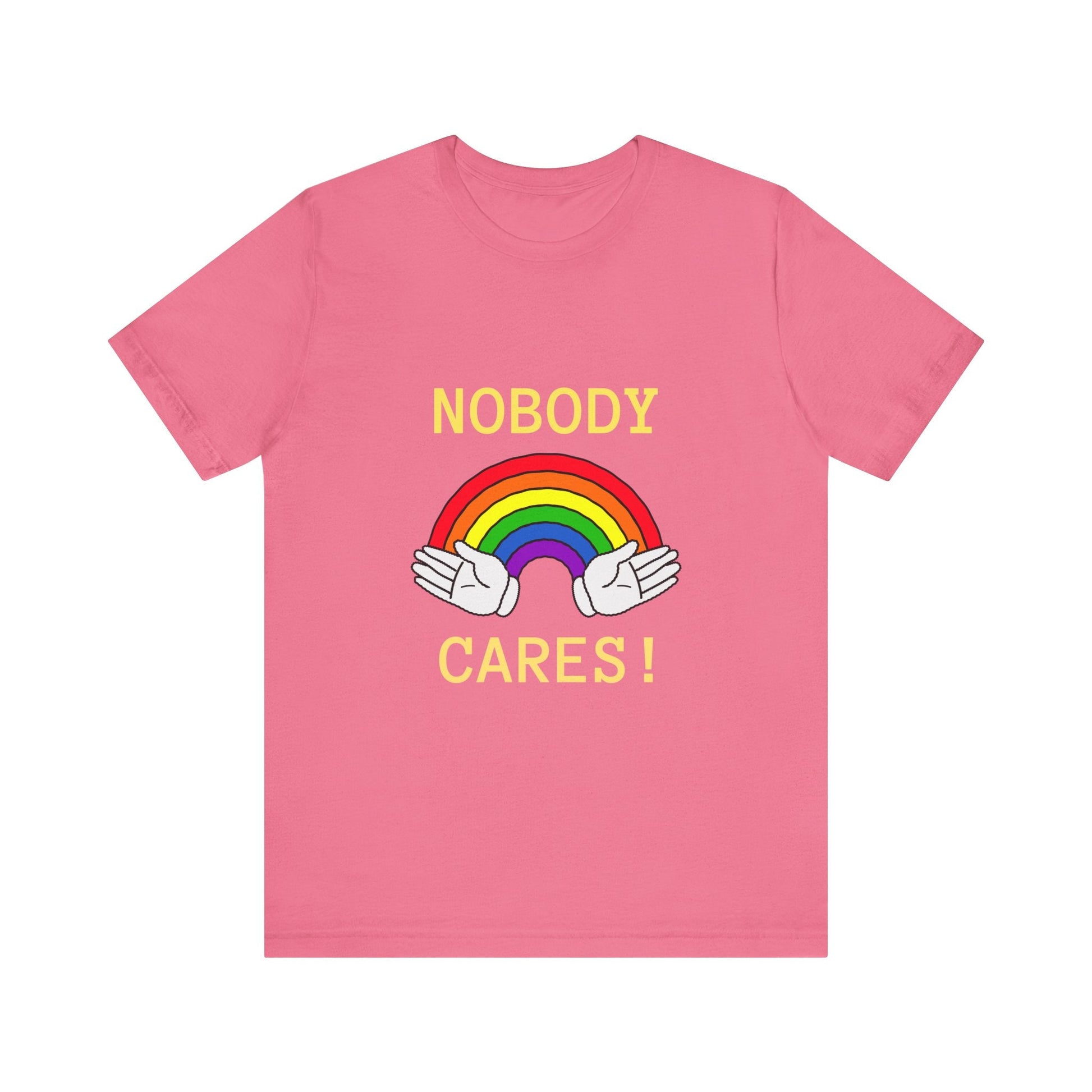 Rainbow Hands No One Cares T-Shirt, Unisex Tee, Colorful Graphic Shirt, LGBT Pride Gift, Rainbow Lover Top - Resonating Crystal Creations