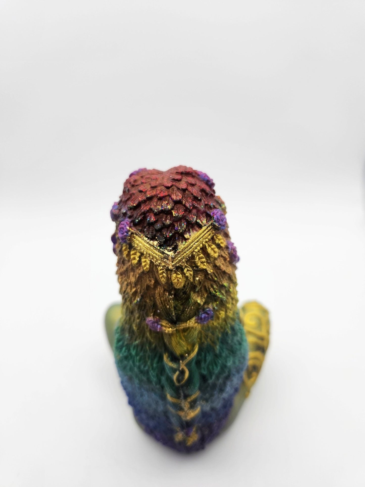 Resin Gaia with Rainbow Hair - Resonating Crystal Creations